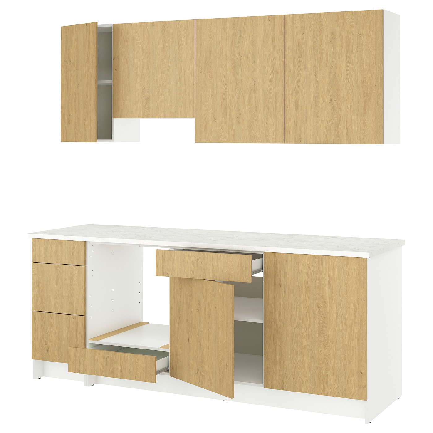 Комбинация кухонная прямая -  KNOXHULT IKEA/ КНОКСХУЛЬТ ИКЕА, белый/под беленный дуб