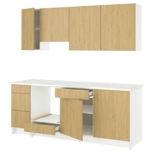 Комбинация кухонная прямая - KNOXHULT IKEA/ КНОКСХУЛЬТ ИКЕА, белый/под беленный дуб