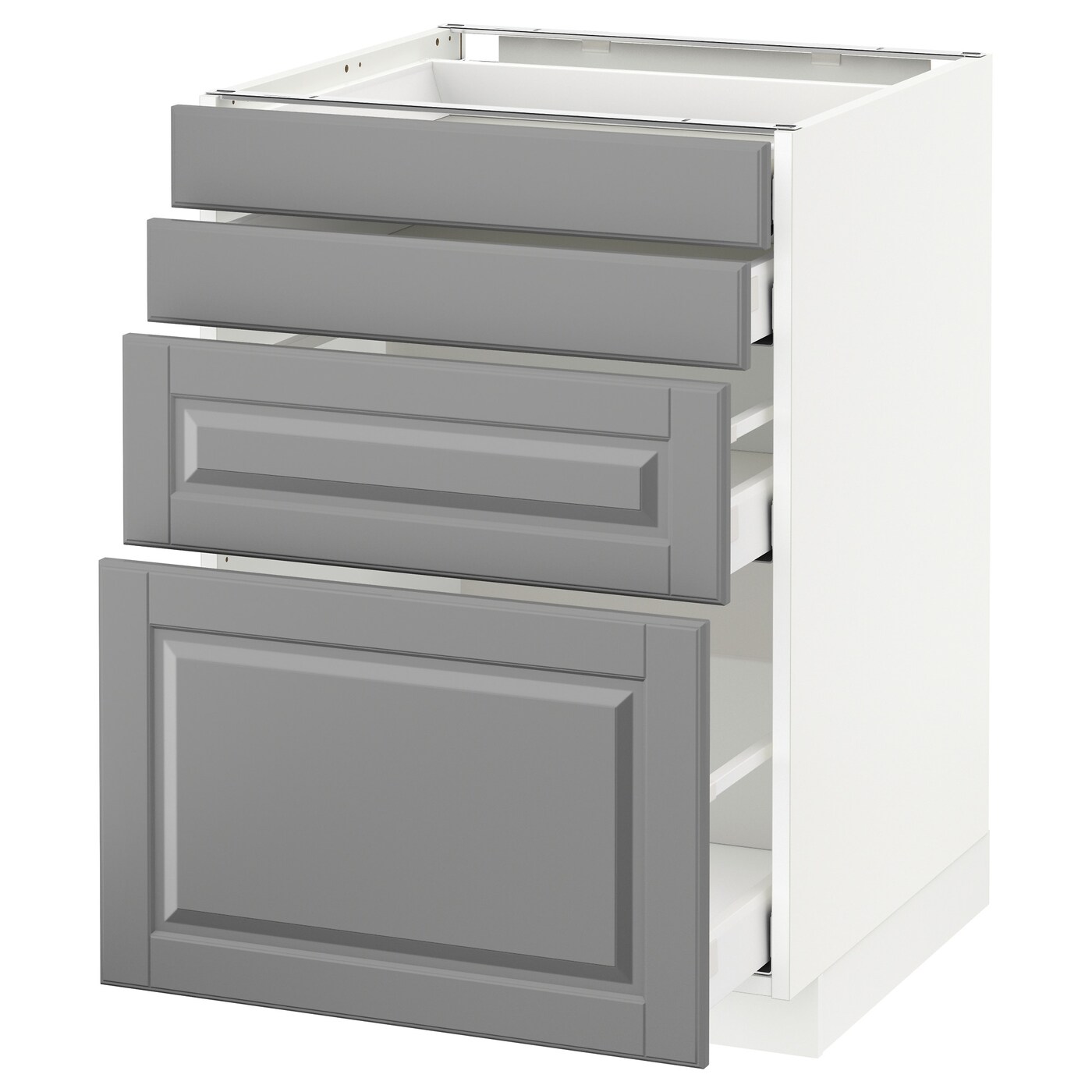 Напольный кухонный шкаф  - IKEA METOD MAXIMERA, 88x62x60см, белый/серый, МЕТОД МАКСИМЕРА ИКЕА