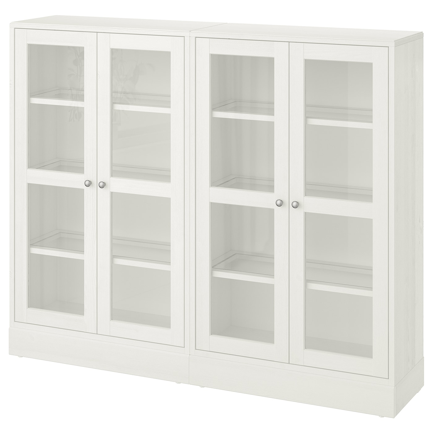 Комбинация для хранения со стеклянными дверцами - IKEA HAVSTA/ХАВСТА ИКЕА, 162x37x134 см, белый