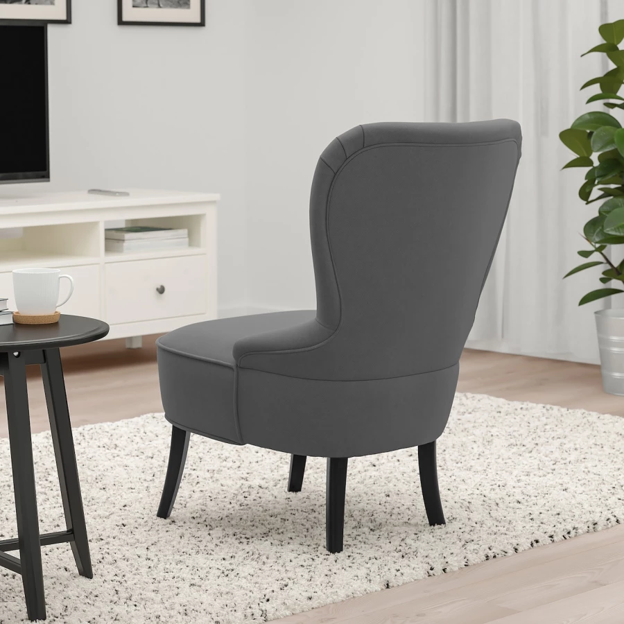 Кресло с подголовником - IKEA REMSTA, 60х72х88 см, серый/черный, РЕМСТА ИКЕА (изображение №3)