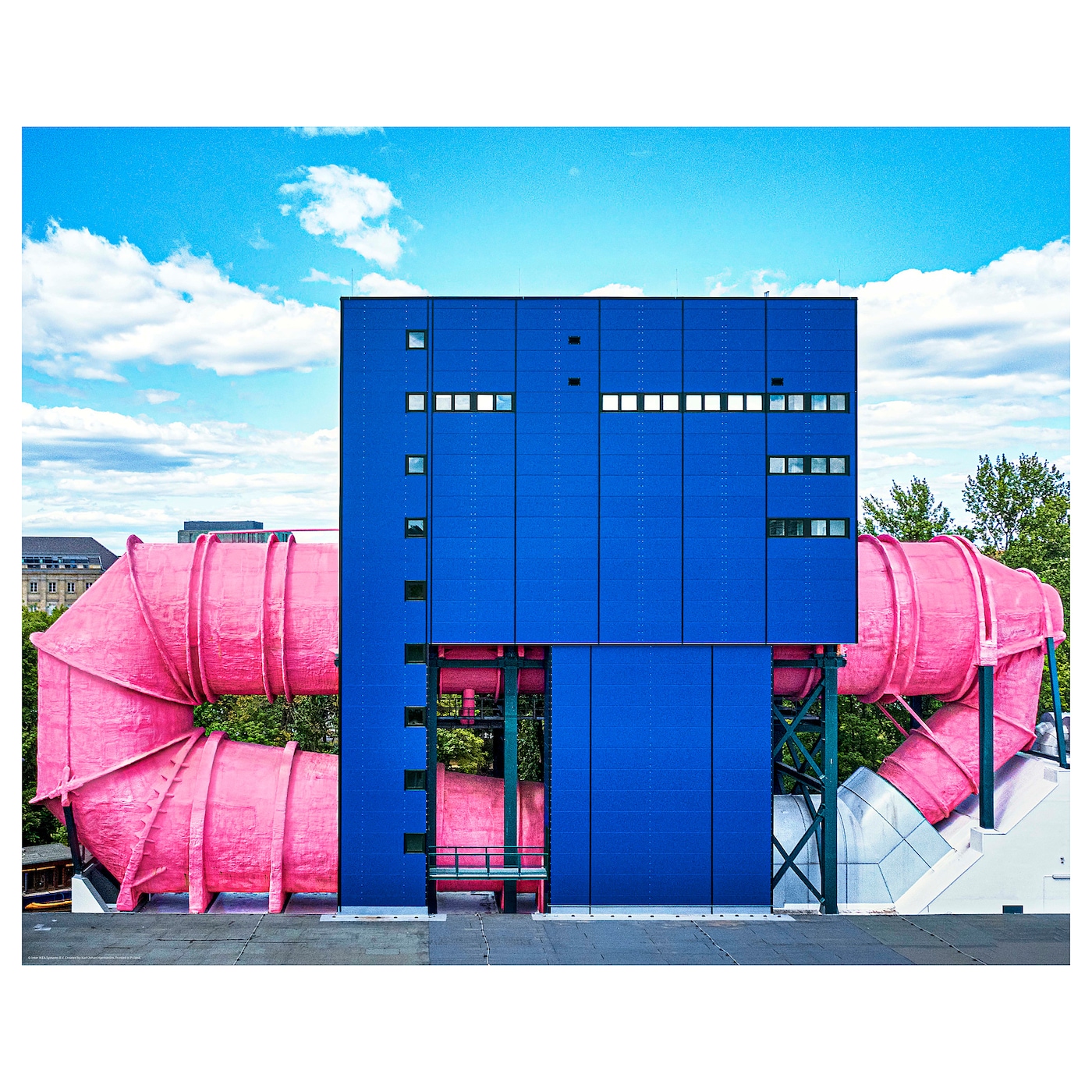 Постер - IKEA BILD, 50х40 см, «Розовые трубы, Берлин», БИЛЬД ИКЕА