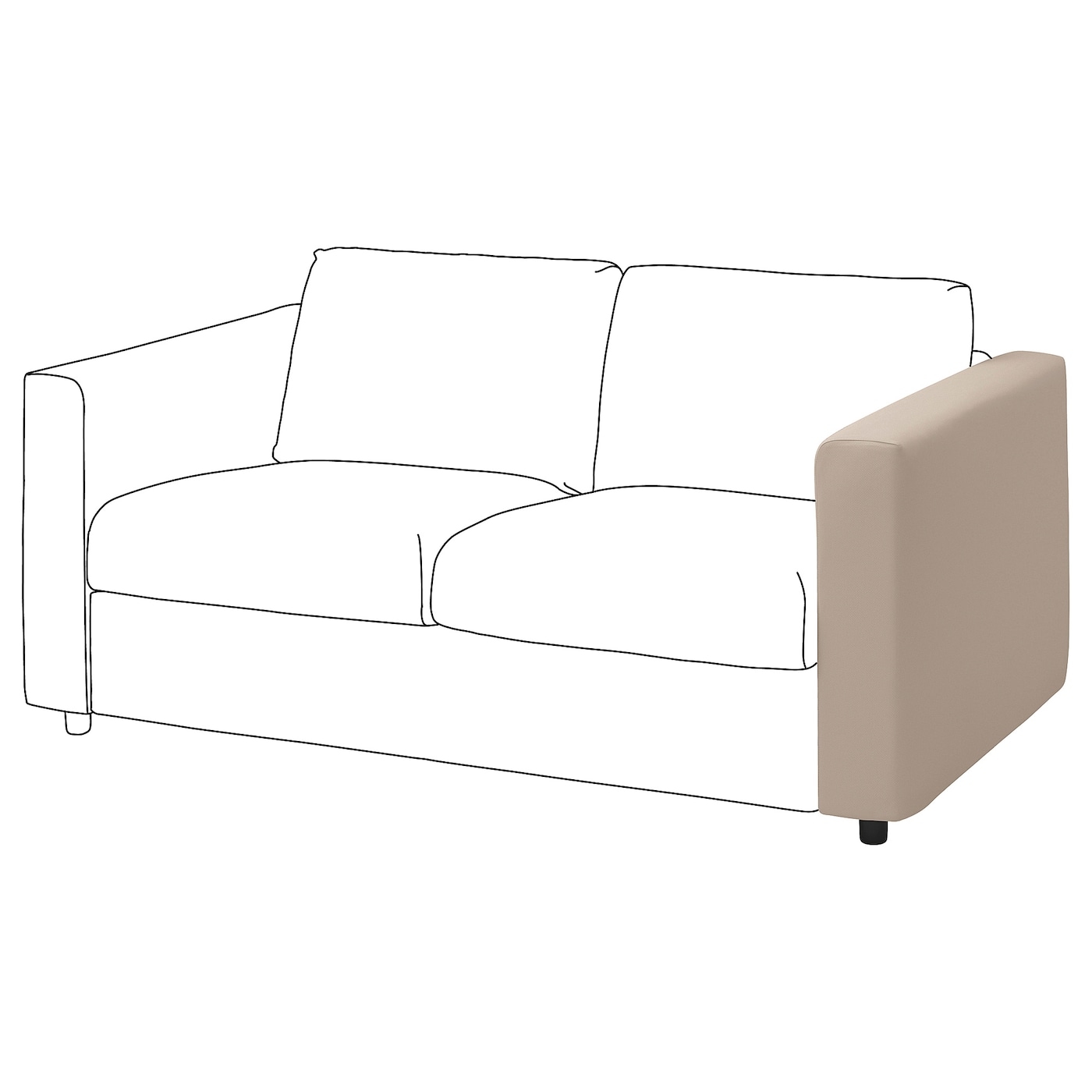 Подлокотник для дивана - IKEA VIMLE/ВИМЛЕ ИКЕА, 93х61х15 см, бежевый
