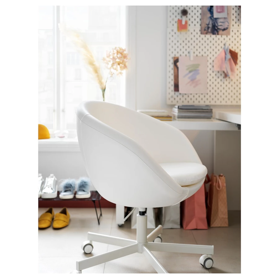 Офисный стул - IKEA SKRUVSTA, 69x69x86см, белый, СКУРВСТА ИКЕА (изображение №3)