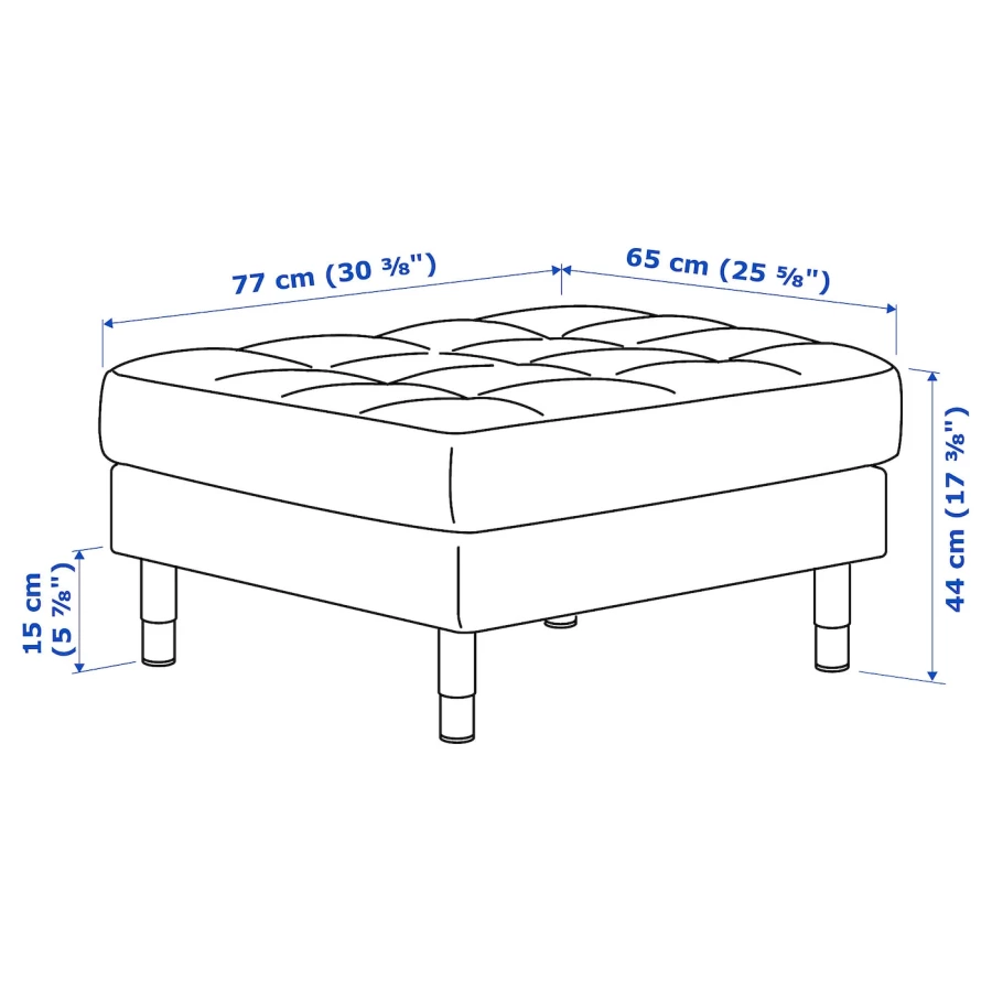 Пуф - LANDSKRONA  IKEA/ ЛАНДСКРУНА ИКЕА,  65х44 см, белый (изображение №5)