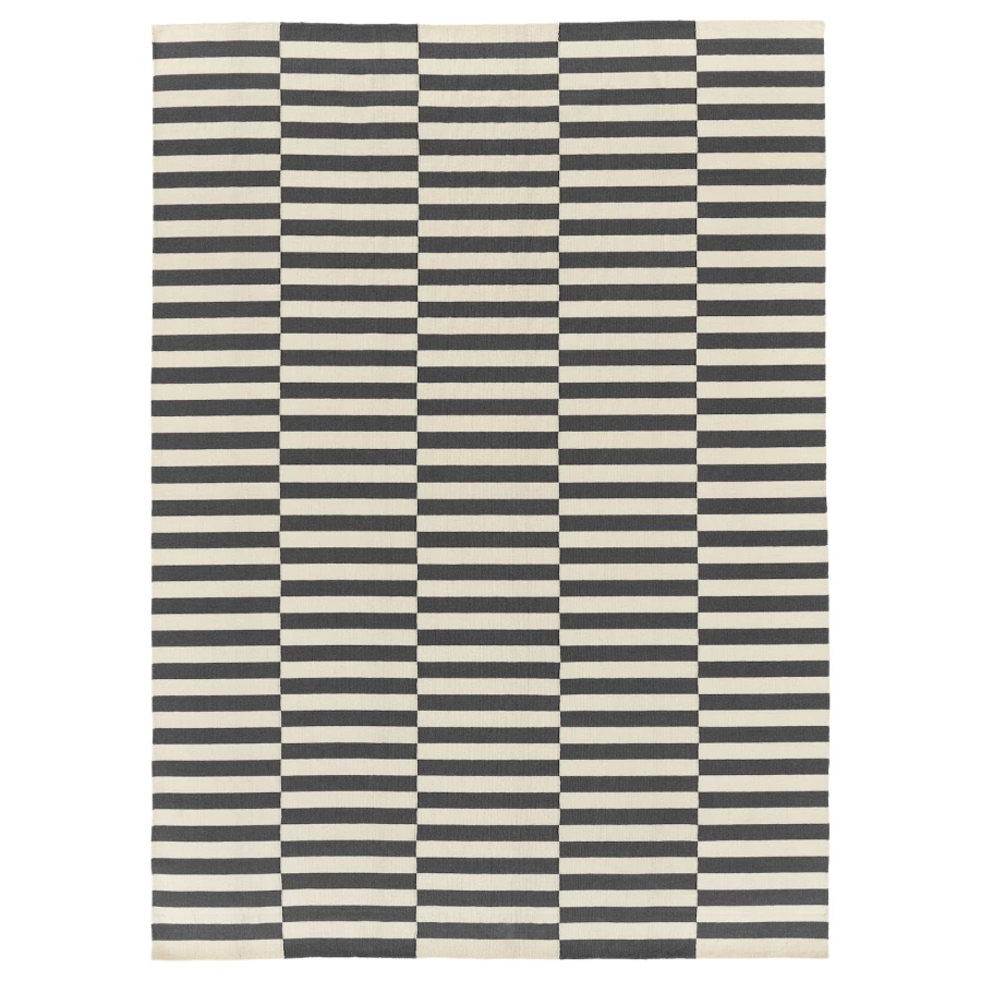 Плоский тканый ковер - IKEA STOCKHOLM/СТОКГОЛЬМ ИКЕА, 350х250 см, черно-белый (изображение №1)