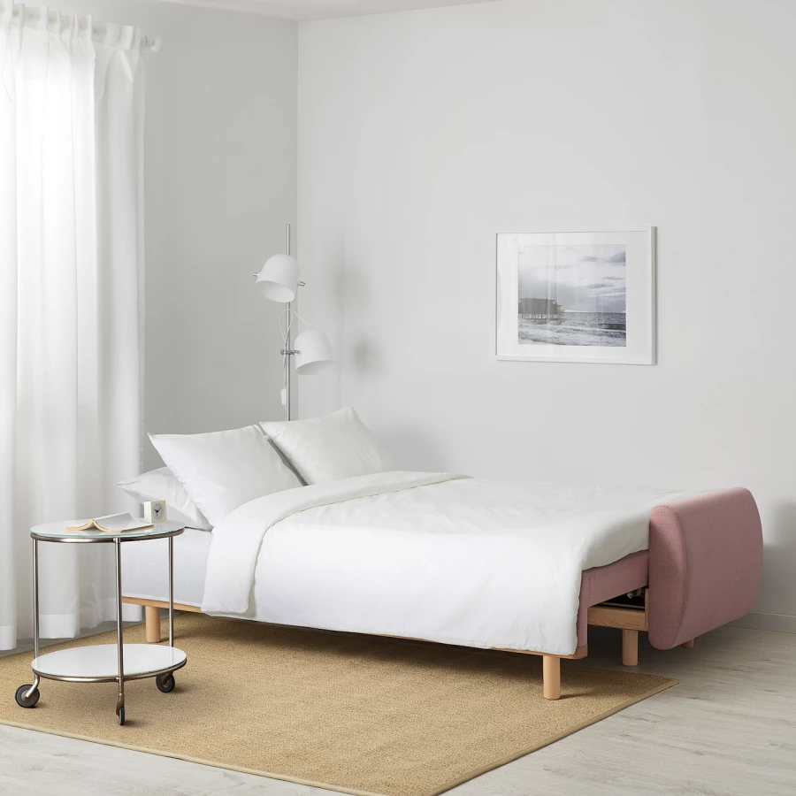 3-местный диван-кровать - IKEA GRUNNARP, 92x236см, розовый, ГРУННАРП ИКЕА (изображение №4)