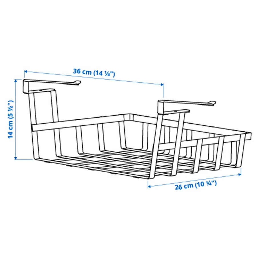 Органайзер подвесной - PÅLYCKE /PАLYCKE  IKEA/ПОЛЮККЕ ИКЕА, 36х26х14 см, белый (изображение №6)