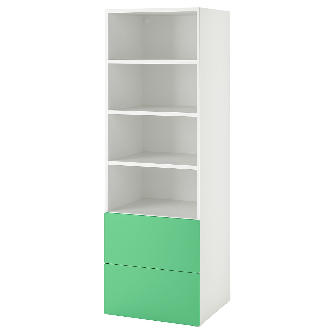 Детский книжный шкаф - PLATSA/SMÅSTAD IKEA/ПЛАЦА/СМОСТАД ИКЕА, 57х60х181 см, белый/зеленый