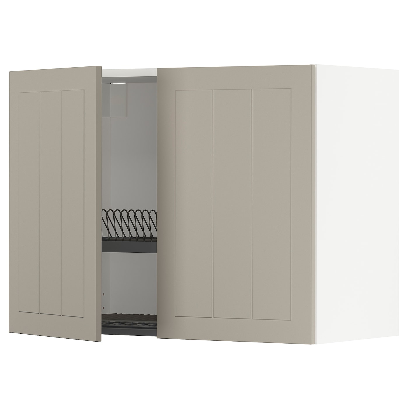 Навесной шкаф с сушилкой - METOD IKEA/ МЕТОД ИКЕА, 60х80 см, белый/светло-коричневый