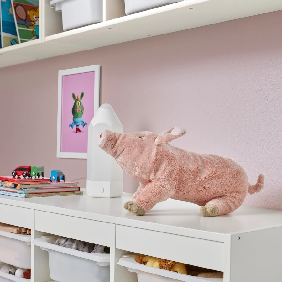 Игрушка поросенок - IKEA KNORRIG/КНОРРИГ ИКЕА, 39х23х17 см, розовый (изображение №3)