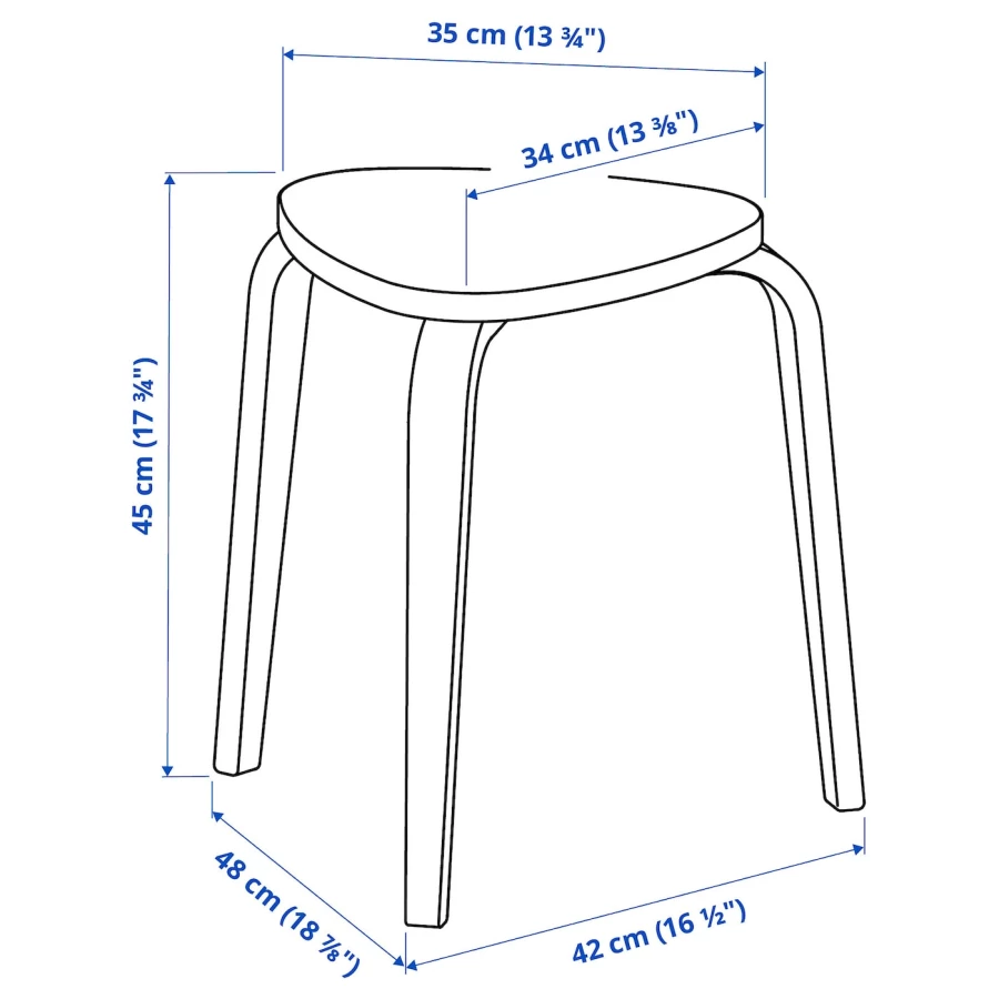 Табурет - KYRRE IKEA/ КЮРРЕ ИКЕА, 47х43х5 см, бежевый (изображение №2)