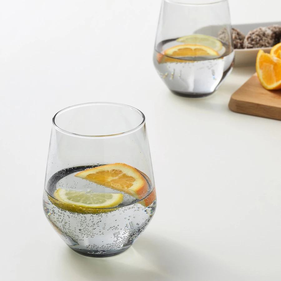Набор стаканов, 4 шт. - IKEA IVRIG, 450 мл, прозрачное стекло, ИВРИГ ИКЕА (изображение №3)