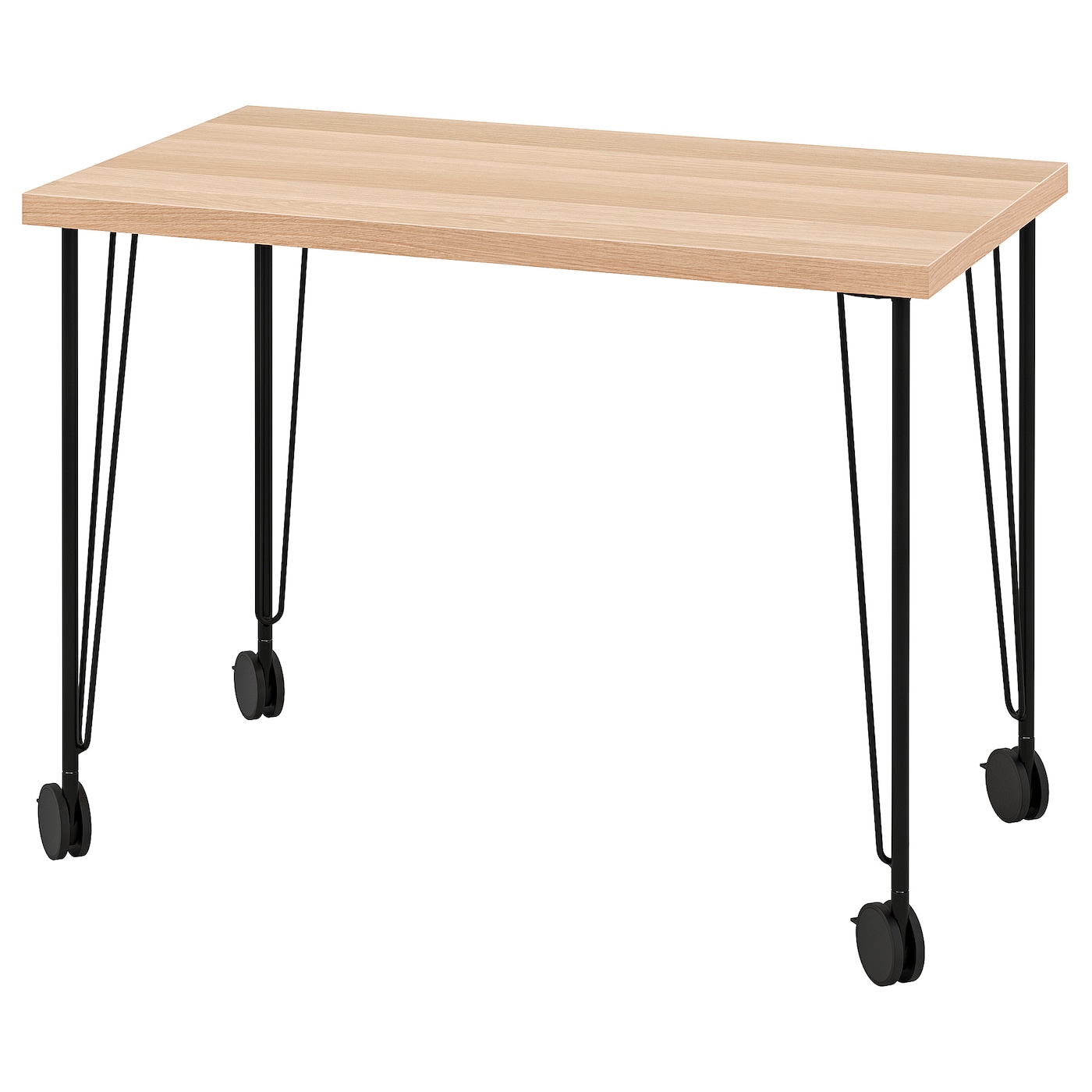 Письменный стол - IKEA LINNMON/KRILLE, 100х60 см, под беленый дуб/черный, ЛИННМОН/КРИЛЛЕ ИКЕА