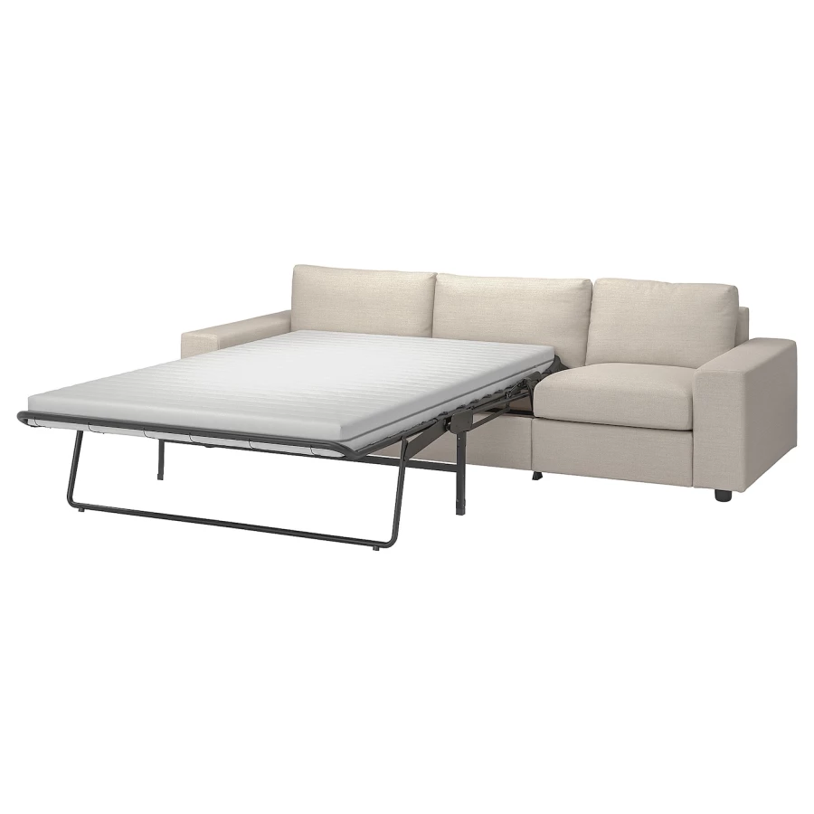 3-местный диван с шезлонгом - IKEA VIMLE, 98x275см, бежевый, ВИМЛЕ ИКЕА (изображение №1)