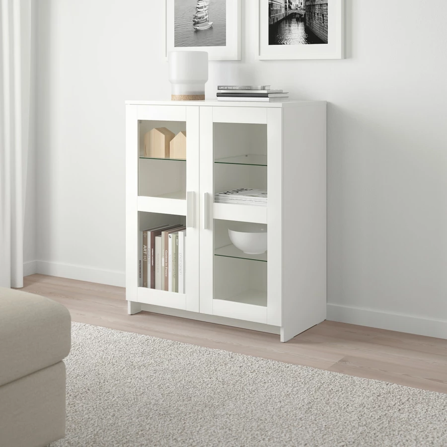 Шкаф - BRIMNES IKEA/ БРИМНЕС ИКЕА, 78x95х41 см,белый (изображение №2)