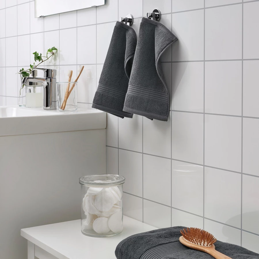 Полотенце для рук- IKEA FREDRIKSJÖN/FREDRIKSJON, 30х30 см, серый, ФРЕДРИКШЁН ИКЕА (изображение №4)