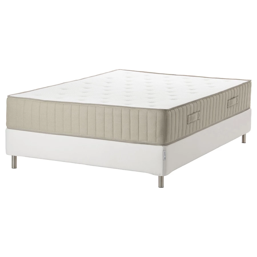 Континентальная кровать - IKEA ESPEVÄR/VATNESTRÖM/ESPEVAR/VATNESTROM, 200х140 см, жесткий матрас, белый, ЭСПЕВАР/ВАТНЕСТРЁМ/ВАТНЕСТРЕМ ИКЕА (изображение №1)
