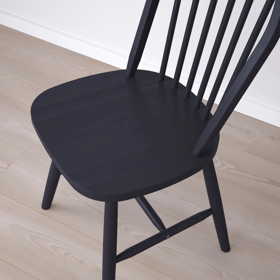 Стол и 6 стула - SKOGSTA / SKOGSTA IKEA/ СКОГСТА ИКЕА, 235х74  см,  под беленый дуб / черный (изображение №4)