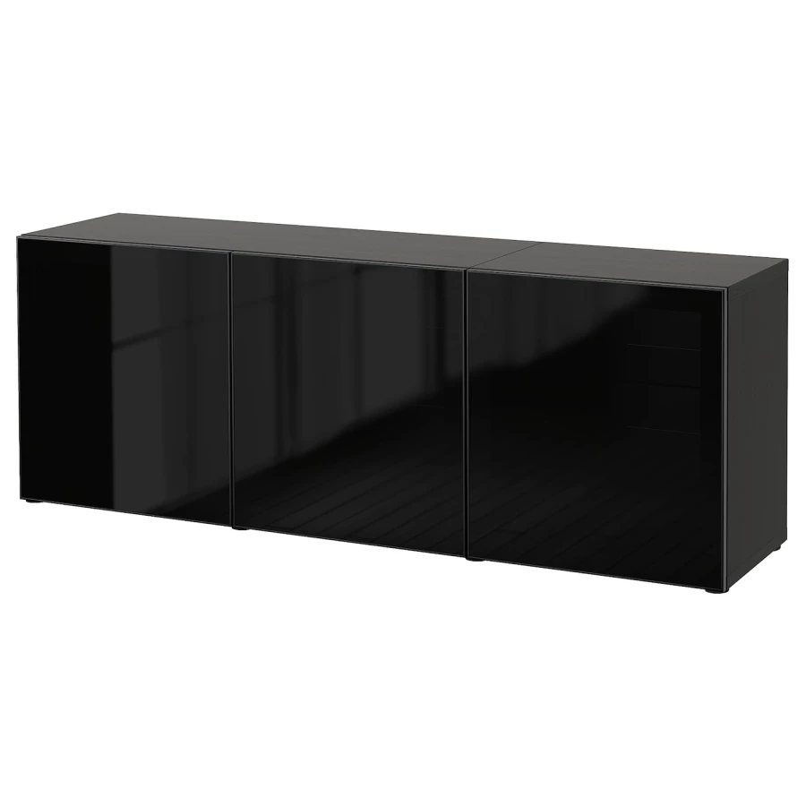 Комбинация для хранения - BESTÅ/ BESTА IKEA/ БЕСТА/БЕСТО ИКЕА, 180х65 см, черный (изображение №1)