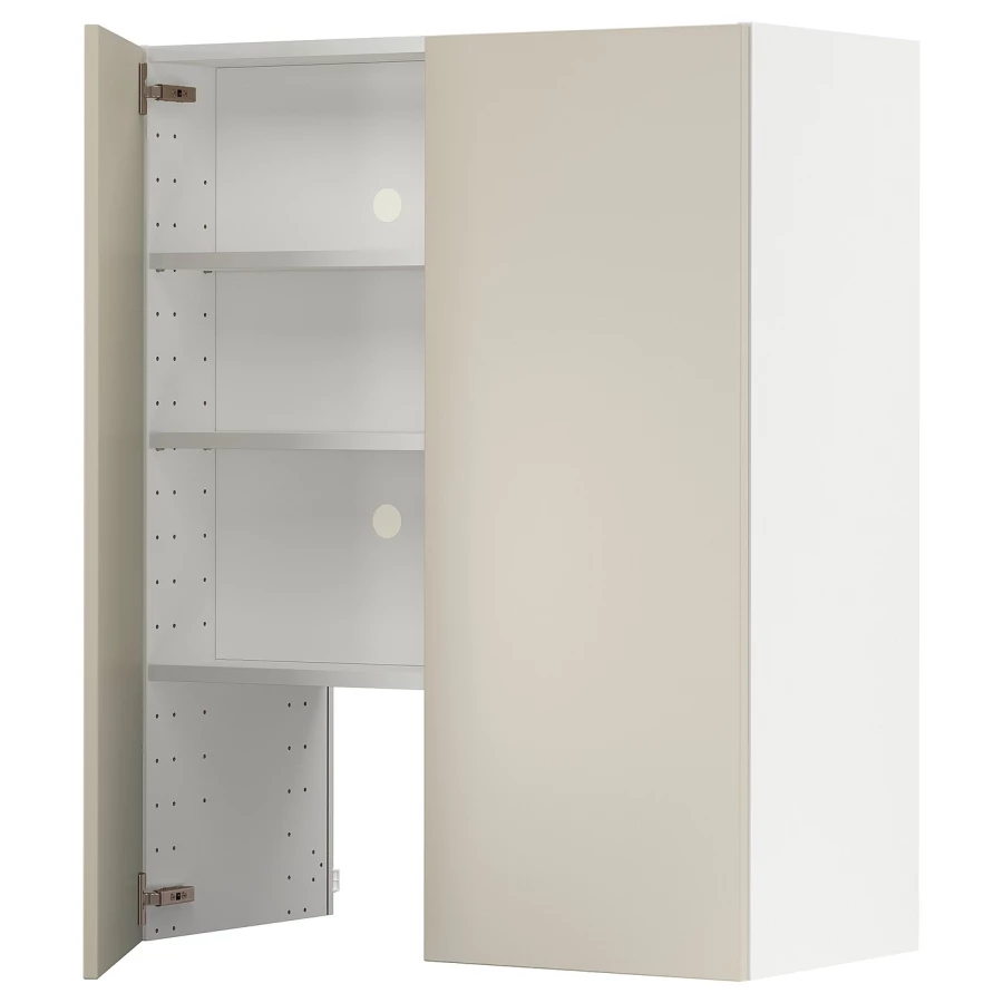 Навесной шкаф с полкой - METOD IKEA/ МЕТОД ИКЕА, 100х80 см, белый/бежевый (изображение №1)