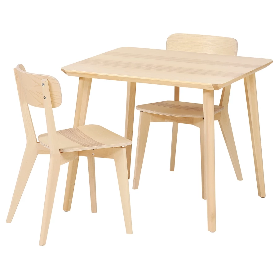 Стол и 2 стула -LISABO / LISABO IKEA/ ЛИСАБО ИКЕА, 88х74х46 см, дерево (изображение №1)
