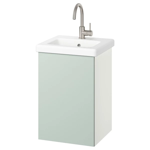 Тумба для ванной - ENHET / TVÄLLEN  /TVАLLEN  IKEA/ ЭНХЕТ / ТВЭЛЛЕН ИКЕА,  44х43х65 см , белый/мятный