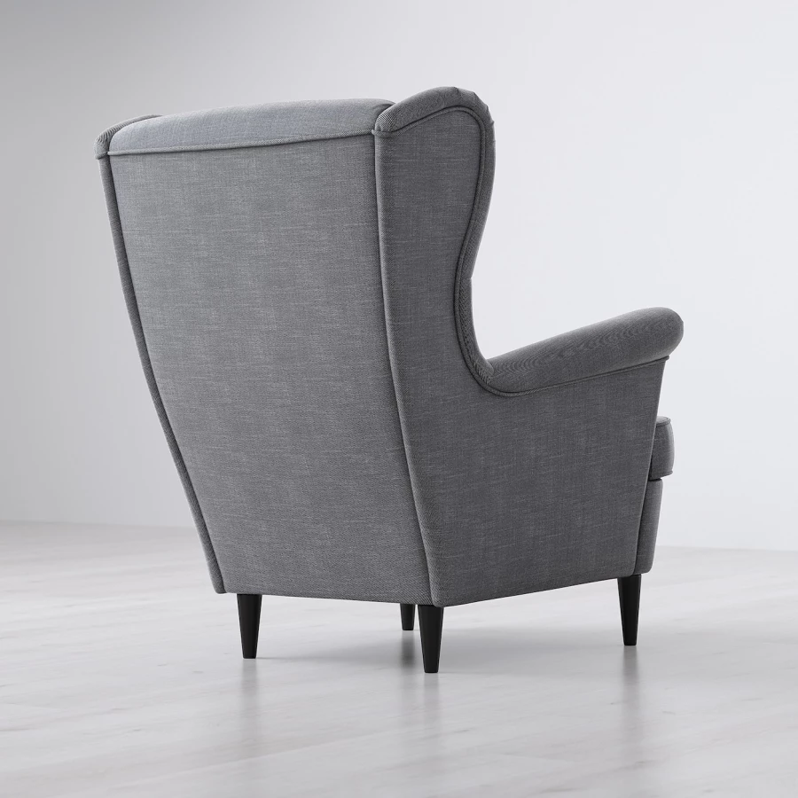 Кресло с подголовником - IKEA STRANDMON, 82х96х101 см, серый, СТРАНДМОН ИКЕА (изображение №5)