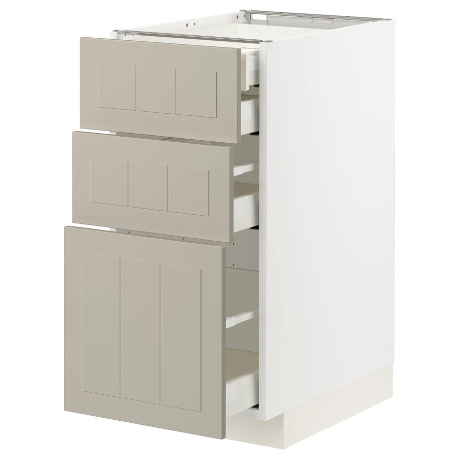 Напольный шкаф  - IKEA METOD MAXIMERA, 88x61,9x40см, белый/светло-серый, МЕТОД МАКСИМЕРА ИКЕА (изображение №1)