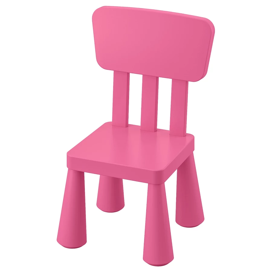 Стул детский - IKEA MAMMUT/МАММУТ ИКЕА, 67х39 см, розовый (изображение №1)