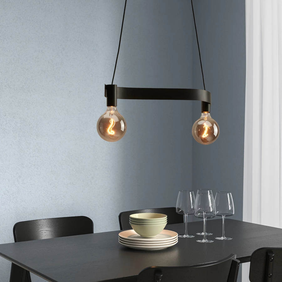 Подвесной светильник с лампочкой - ACKJA / MOLNART IKEA/АККЙЯ / МОЛЬНАРТ ИКЕА, черный (изображение №2)