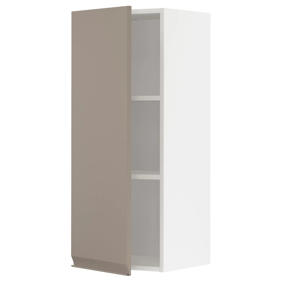 Навесной шкаф с полкой - METOD IKEA/ МЕТОД ИКЕА, 40х100 см, белый/светло-коричневый (изображение №1)