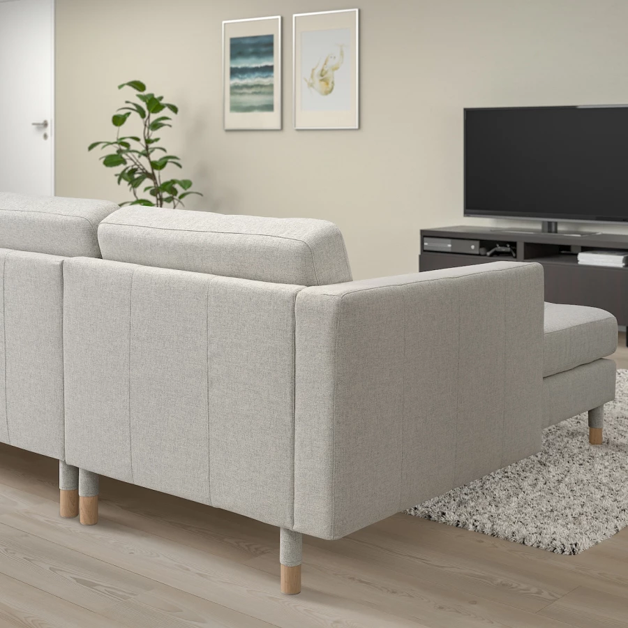 5-местный диван с шезлонгом - IKEA LANDSKRONA, 78x360см, светло-серый, ЛАНДСКРУНА ИКЕА (изображение №3)