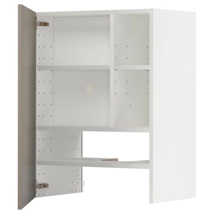 Навесной шкаф - METOD IKEA/ МЕТОД ИКЕА, 80х60 см, белый/светло-коричневый (изображение №1)