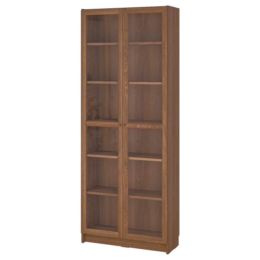 Книжный шкаф -  BILLY / OXBERG IKEA/ БИЛЛИ/ ОКСБЕРГ ИКЕА,80х30х202 см,  коричневый (изображение №1)