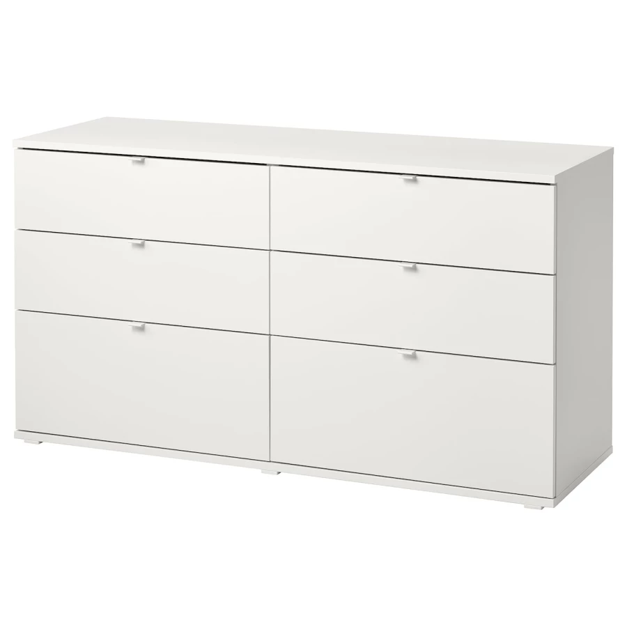 Комод с 6 ящиками - IKEA VIHALS/ВИХАЛС ИКЕА, 47х75х140 см, серый (изображение №1)