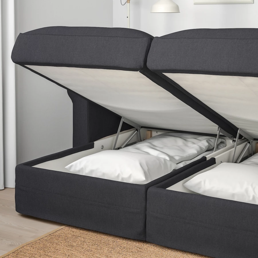 2 шезлонга и 2-местный диван - IKEA GRÖNLID/GRONLID,  98x339см, серый/синий, ГРЕНЛИД ИКЕА (изображение №5)