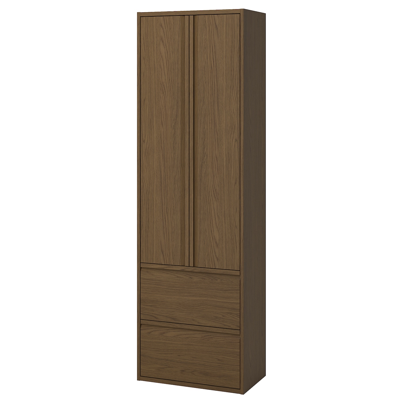 Высокий шкаф с дверцами/ящиками - IKEA ÄNGSJÖN/ANGDJON/ЭНГСЬЕН ИКЕА, 195х35х60 см, коричневый