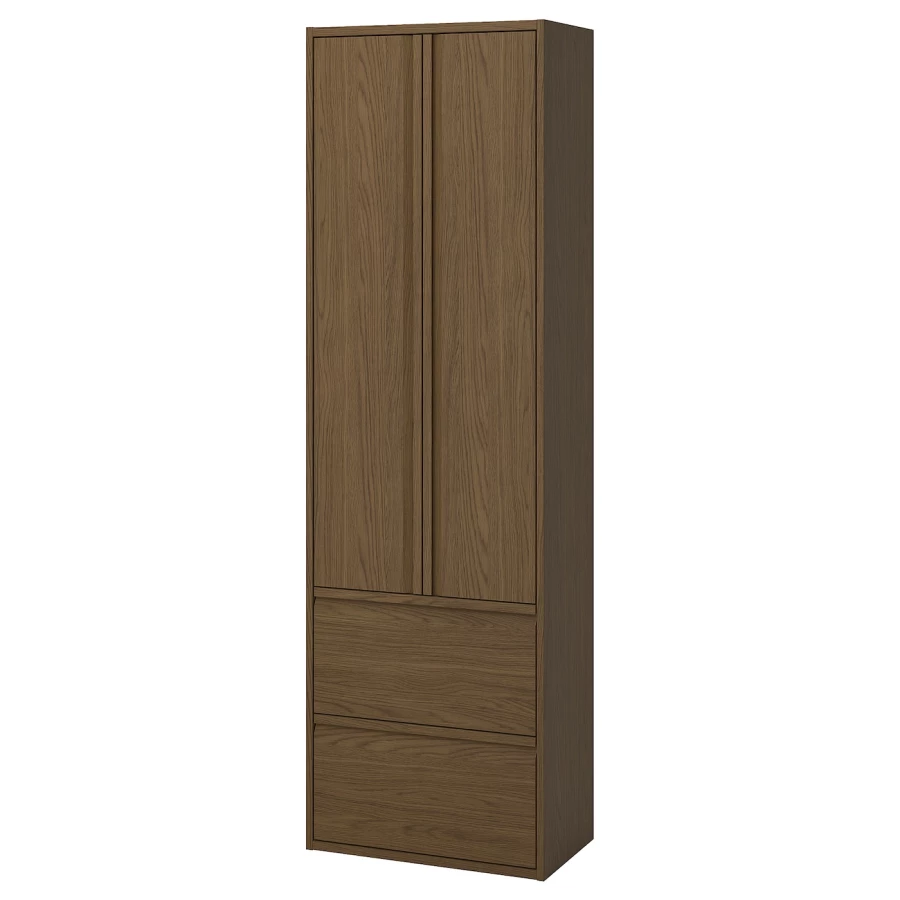 Высокий шкаф с дверцами/ящиками - IKEA ÄNGSJÖN/ANGDJON/ЭНГСЬЕН ИКЕА, 195х35х60 см, коричневый (изображение №1)