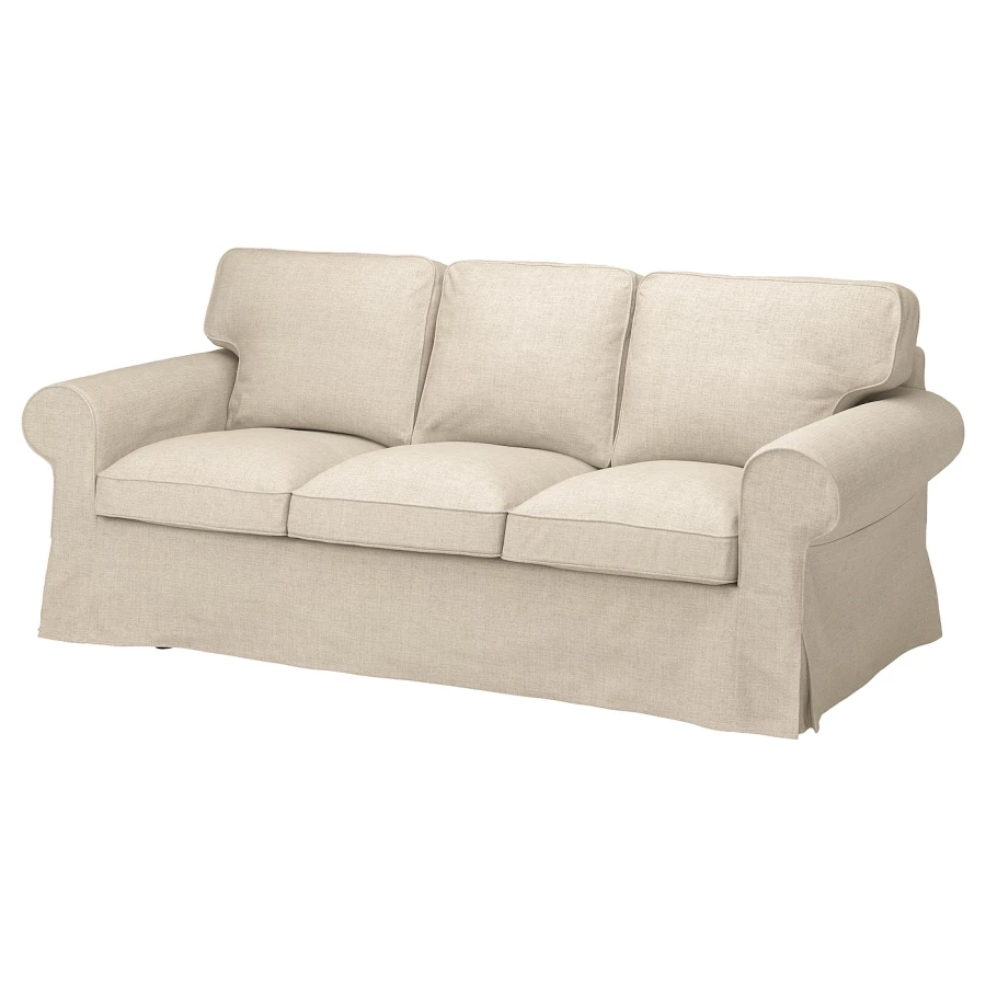 3-местный диван - IKEA EKTORP/ЭКТОРП ИКЕА, 88х88х218 см, бежевый (изображение №1)