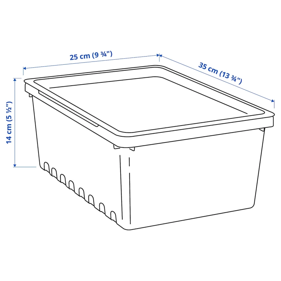 Контейнер с крышкой- UPPSNOFSAD IKEA/ УППСНОФСАД ИКЕА, 35x25x14 см, черный (изображение №3)