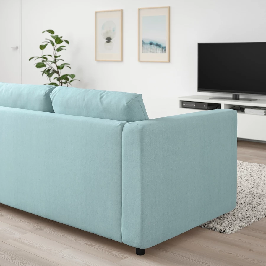 2-местный диван - IKEA VIMLE, 98x190см, голубой, ВИМЛЕ ИКЕА (изображение №4)