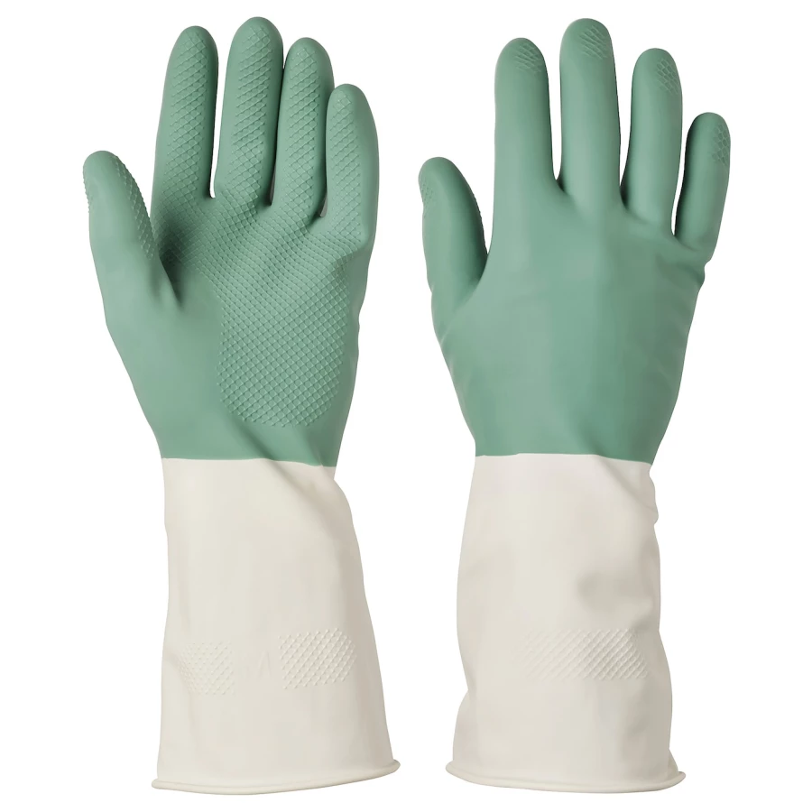Чистящие перчатки - RINNIG IKEA/ РИННИГ ИКЕА,  зеленый М размер (изображение №1)