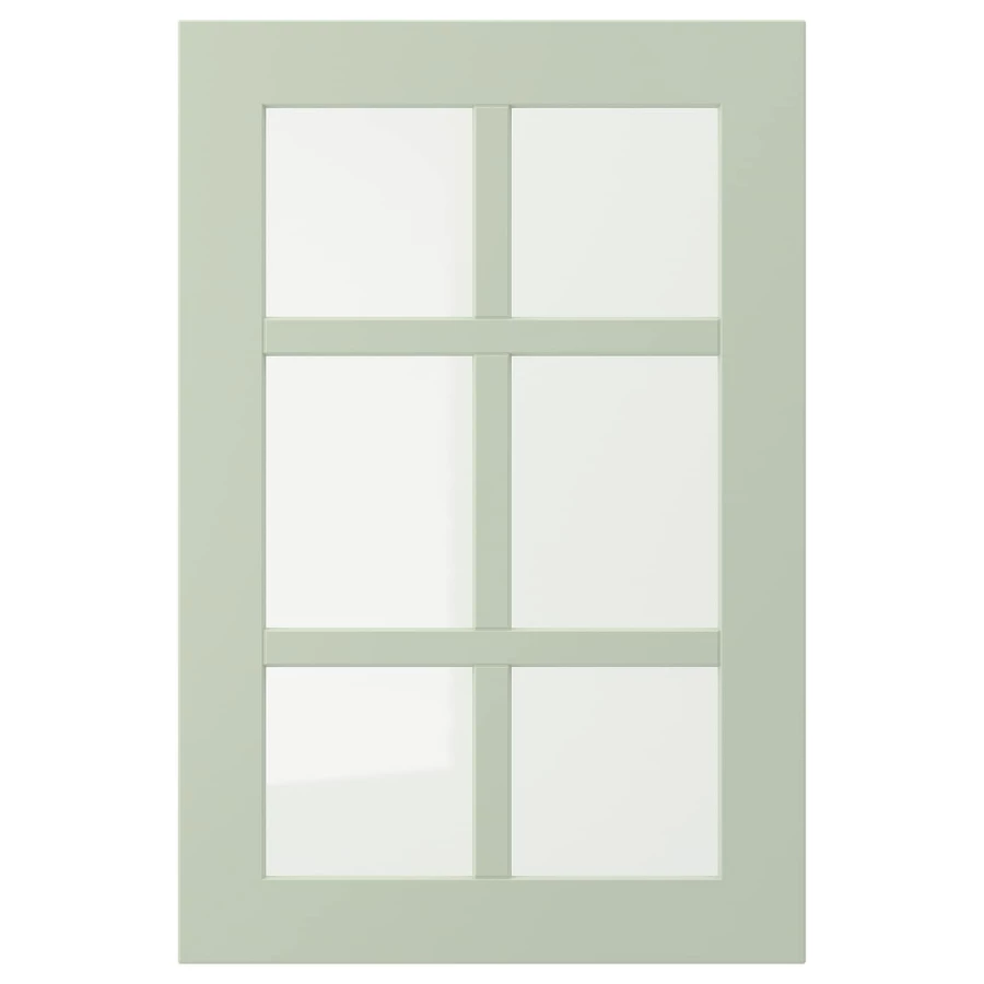 Дверца со стеклом - IKEA STENSUND, 60х40 см, светло-зеленый, СТЕНСУНД ИКЕА (изображение №1)