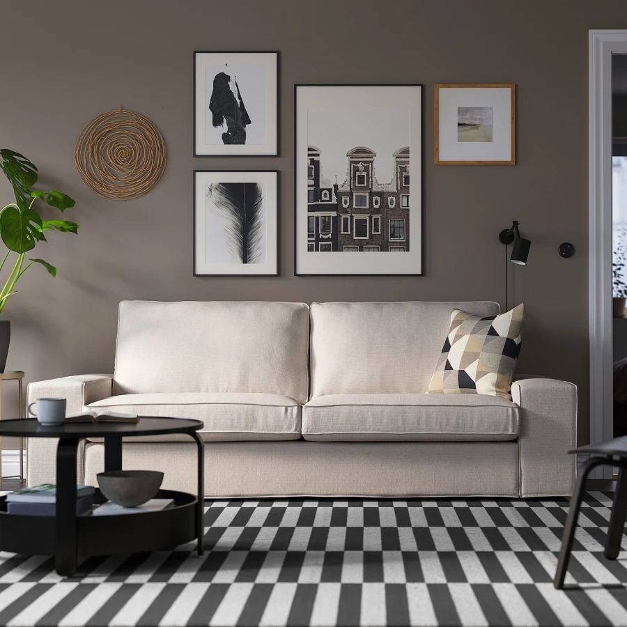 3-местный диван - IKEA KIVIK/КИВИК ИКЕА, 83х95х228 см, черный (изображение №2)