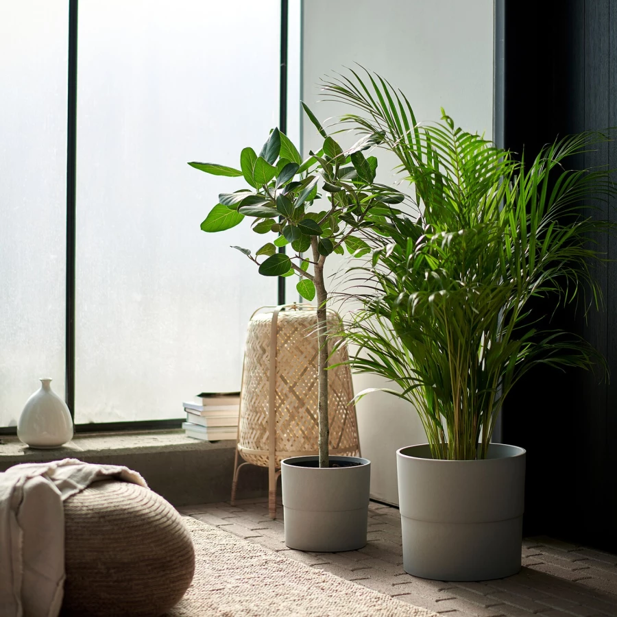 Горшок для растений - IKEA NYPON, 24 см, серый, НИПОН ИКЕА (изображение №3)
