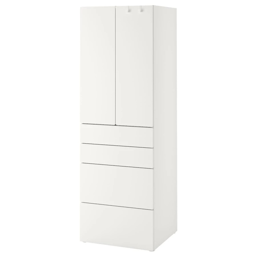 Шкаф детский - IKEA PLATSA/SMÅSTAD/SMASTAD, 60x55x181 см, белый, ИКЕА (изображение №1)