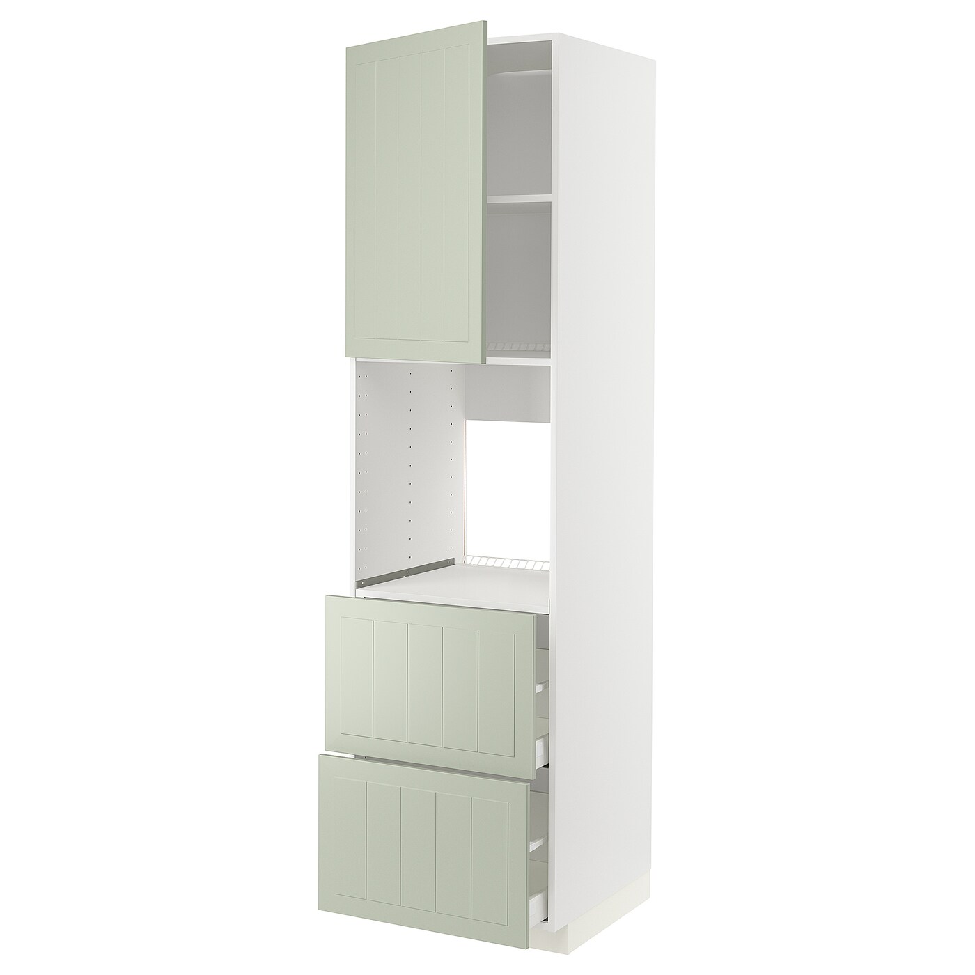 Высокий шкаф с ящиками - IKEA METOD/MAXIMERA/МЕТОД/МАКСИМЕРА ИКЕА, 220х60х60 см, белый/зеленый