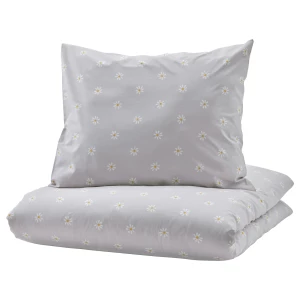 Ппододеяльник и наволочка - NATTSLÄNDA / NATTSLАNDA  IKEA / НАТТСЛЭНДА ИКЕА, 150x200/50x60  см, белый с рисунком