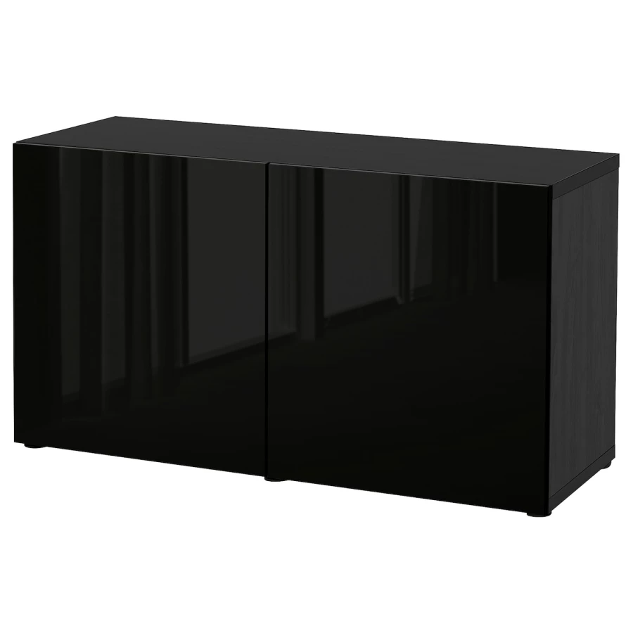 Комбинация для хранения - IKEA BESTÅ/BESTA/ БЕСТА/БЕСТО ИКЕА, 120x42x65 см, черный, (изображение №1)
